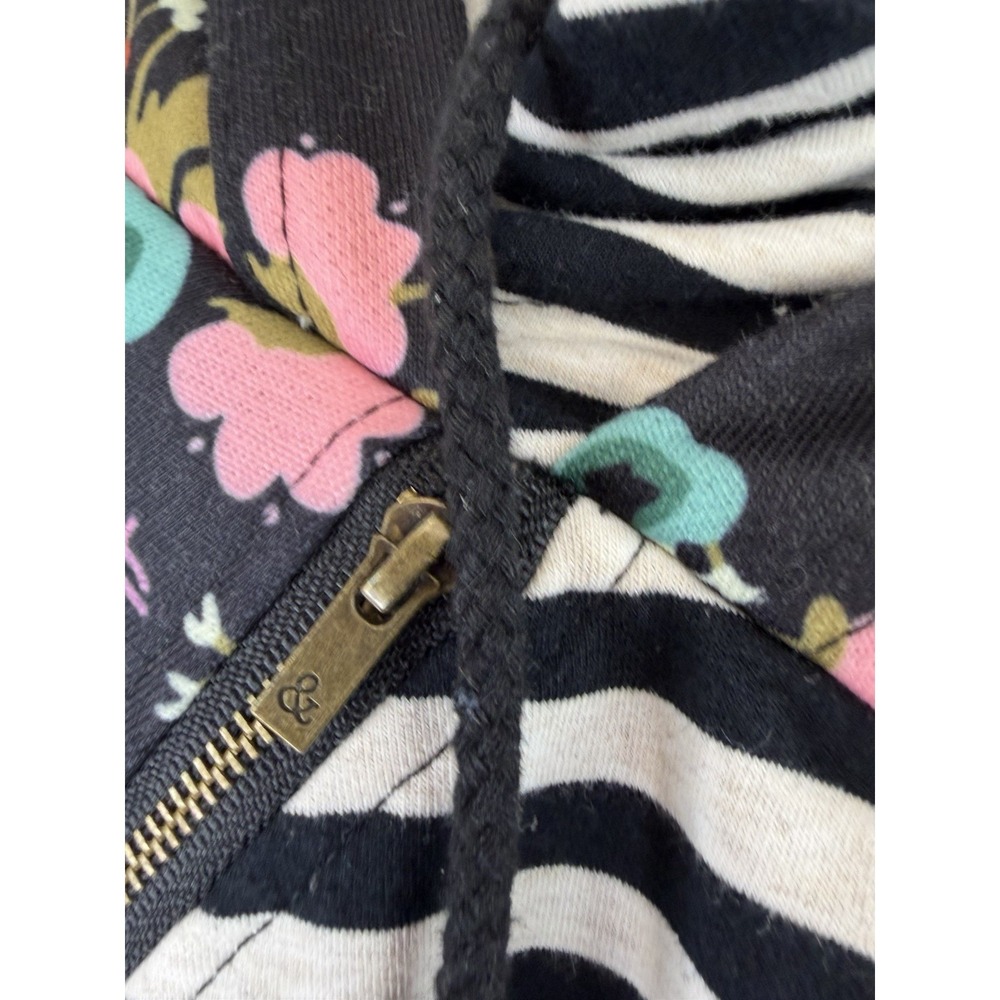 Double Patterned Double Hood Sweatshirt By & Size M Artsy Fun Flattering - Picture 5 of 8